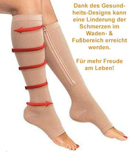 Lade das Bild in den Galerie-Viewer, Zehenfreie Zip Kompressionsstutzen