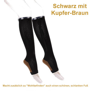 Zehenfreie Zip Kompressionsstutzen